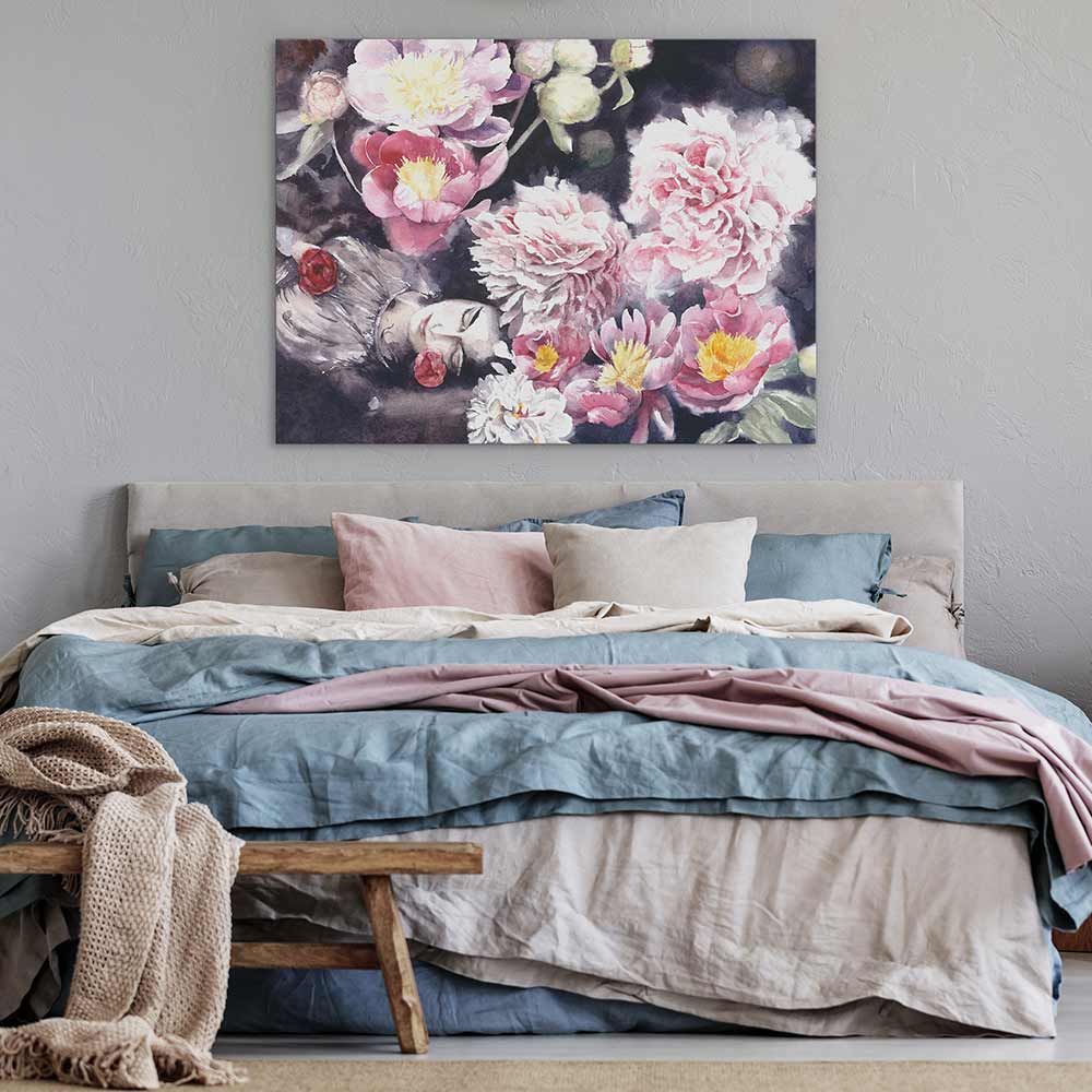 Sleeping under the peonies
