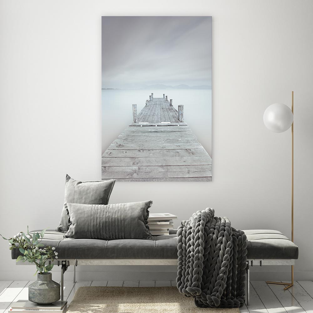 Pier on the frozen lake