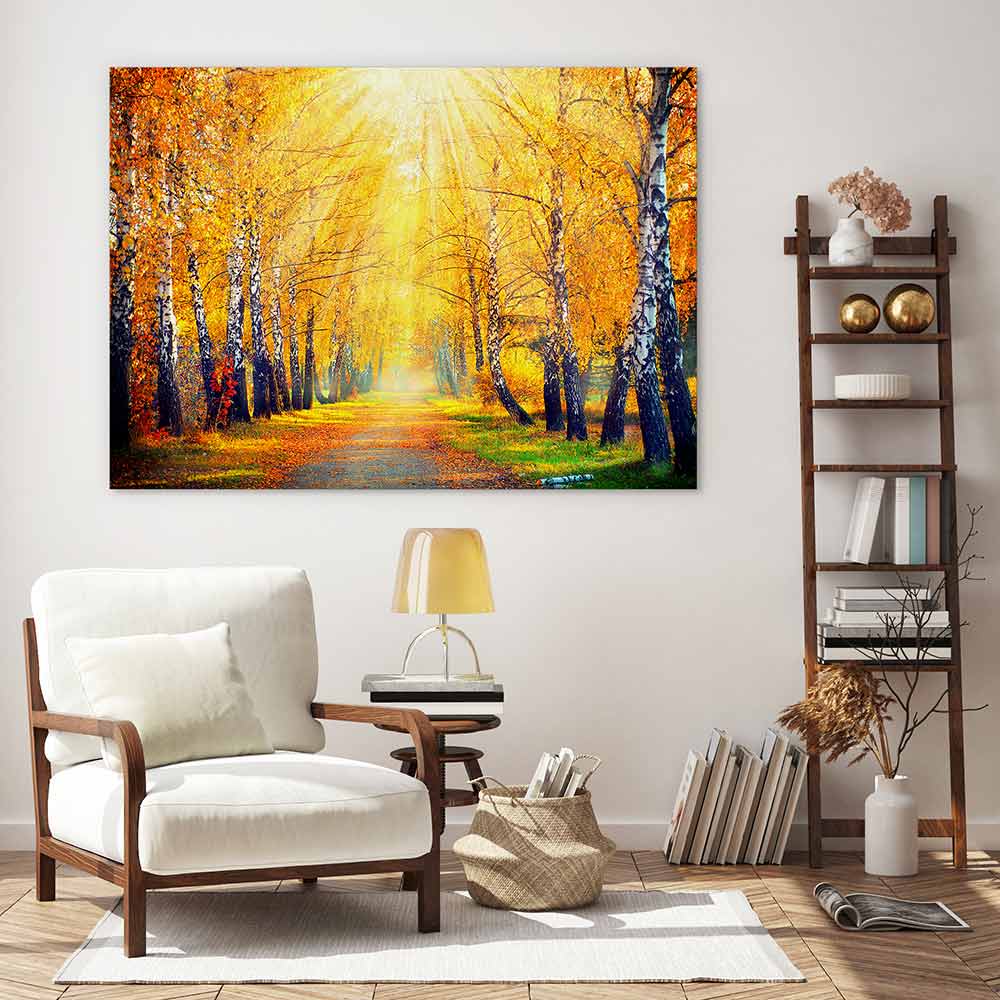 Golden sunbeam path