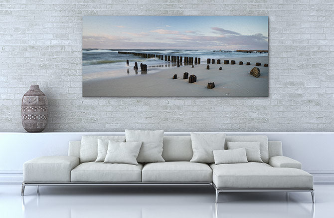 Breakwaters on the beach