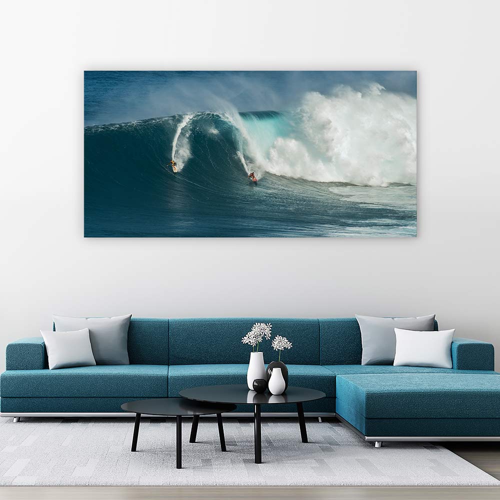 Surfing duo panorama