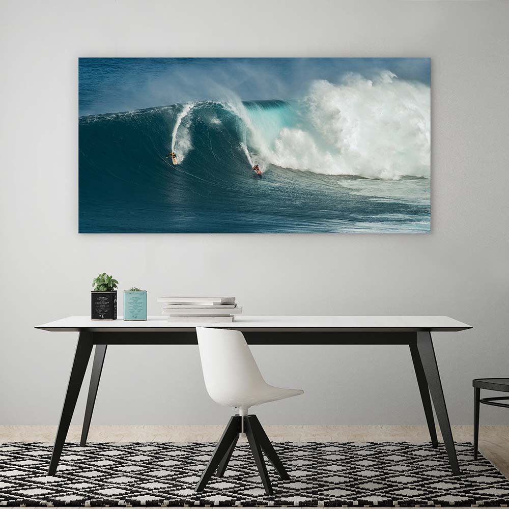 Surfing duo panorama