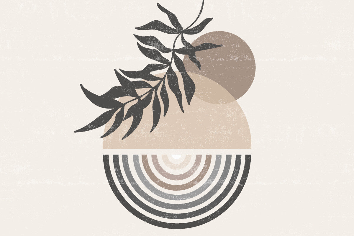 Retro moonrise leaves
