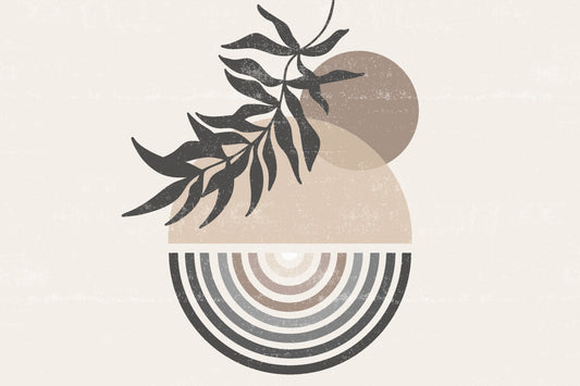 Retro moonrise leaves